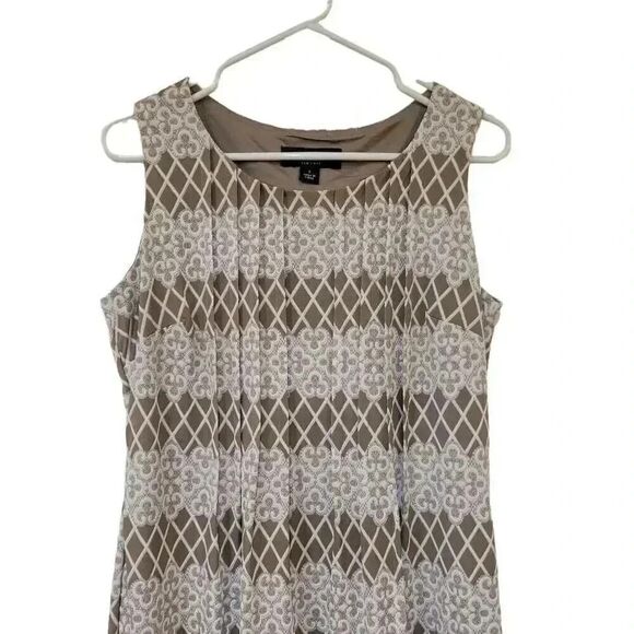 Perceptions NY Women's Taupe & White Poly/Spandex Lined Sleeveless Dress - Picture 2 of 10